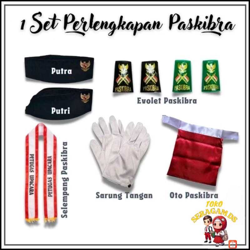 1 set perlengkpan paskibra / 1 paket perlengkapan paskibra