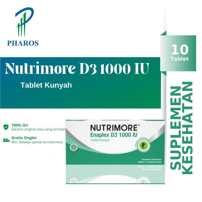 Nutrimore Enaplex D3 1000 IU Box 10 Tablet Kunyah - Vitamin D3 1000 IU