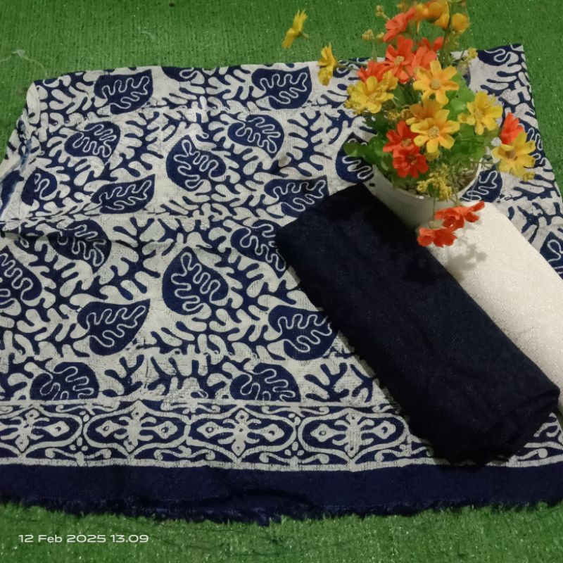 Kain batik viscose set polos batik fariza viskos fiskos cap sewarna garutan soft pastel nude terbaru