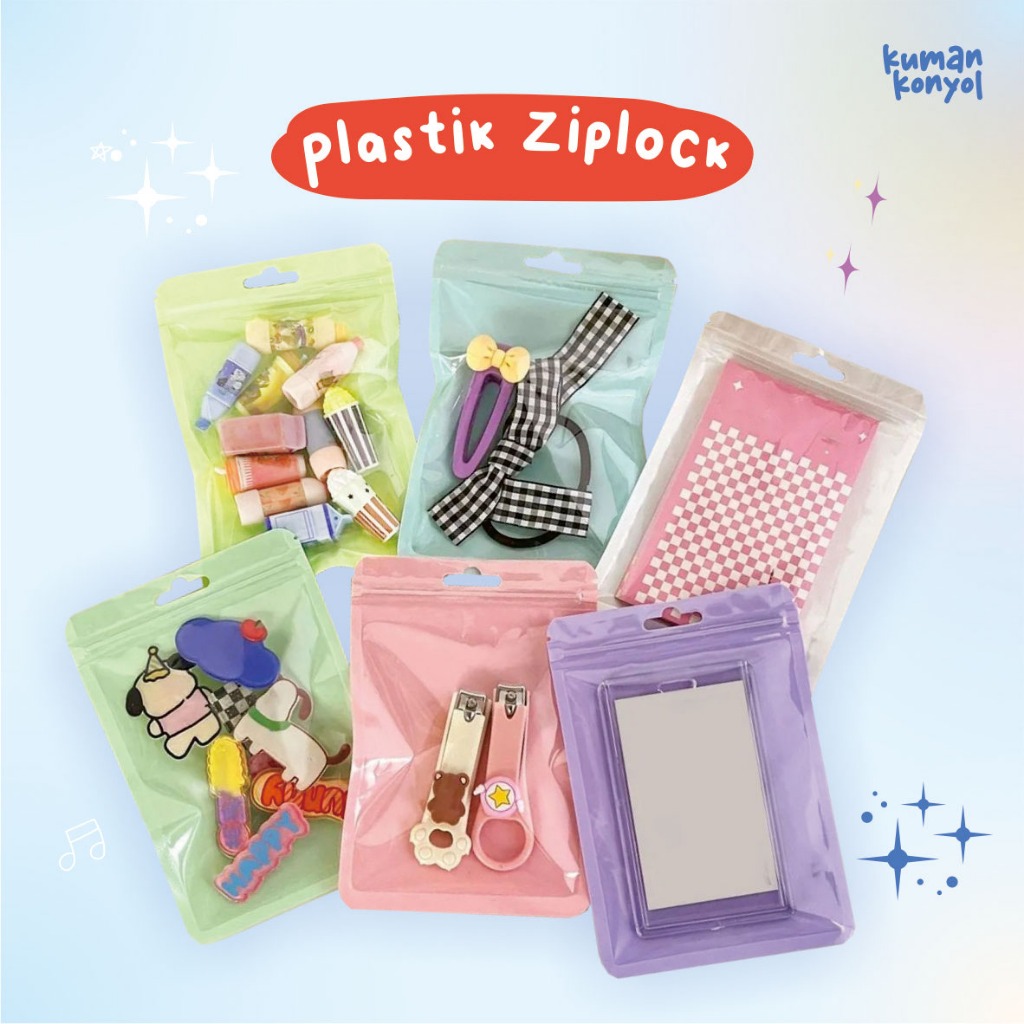 PLASTIK ZIPLOCK - ZIPLOCK WARNA WARNI - FULLCOLOUR - PLASTIK KLIP - TEMPAT AKSESORIES