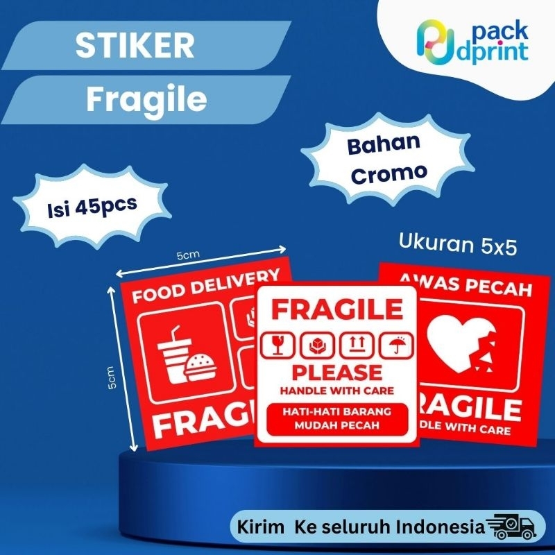 

Cetak Stiker Fragille ukuran 5x5cm Isi 45pcs