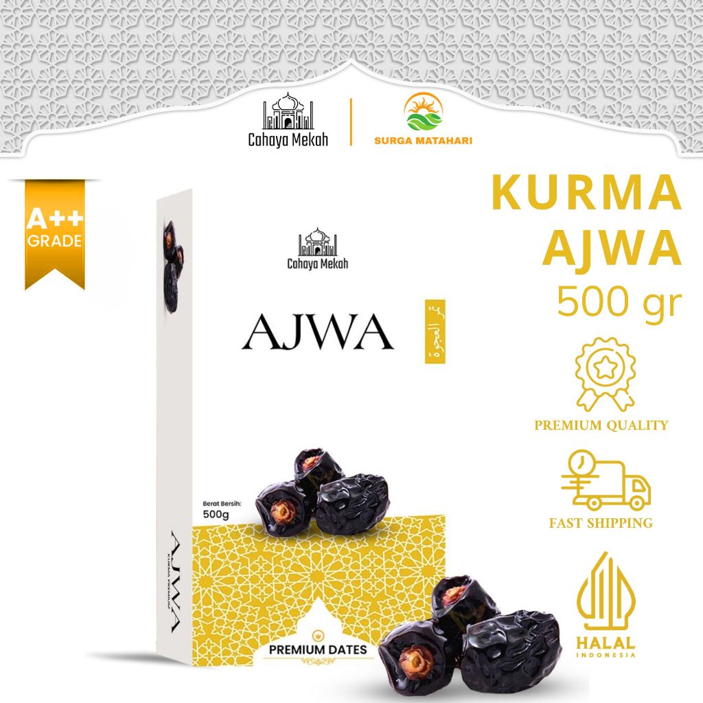 

Cahaya Mekah Kurma Ajwa 500gr Kurma Nabi Premium Original High Quality