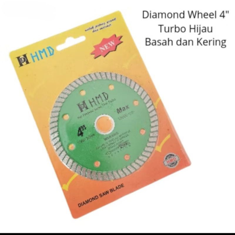 ALUMAGADA DIAMOND WHEEL 4" TURBO BASAH KERING HMD/MATA PISAU POTONG KERAMIK 4" BASAH KERING