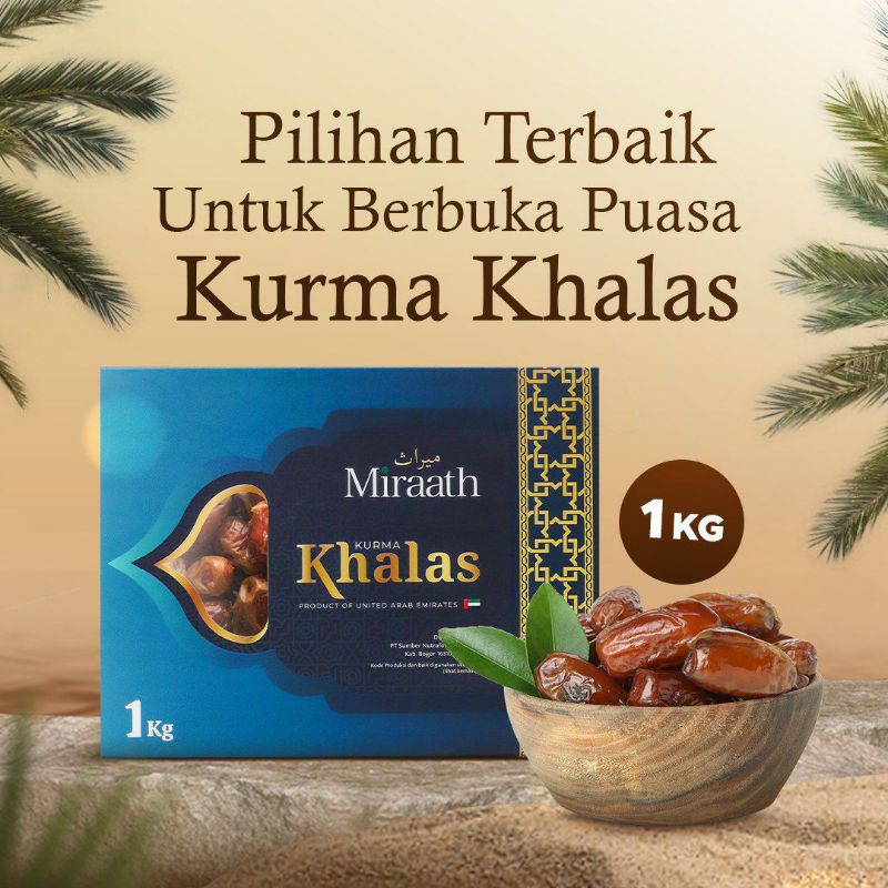 

Kurma Khalas Kholas Miraath Premium 1kg