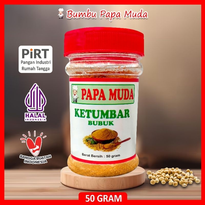 

Bumbu Papa Muda - Ketumbar Bubuk 50 gram - Kemasan Botol Sendok