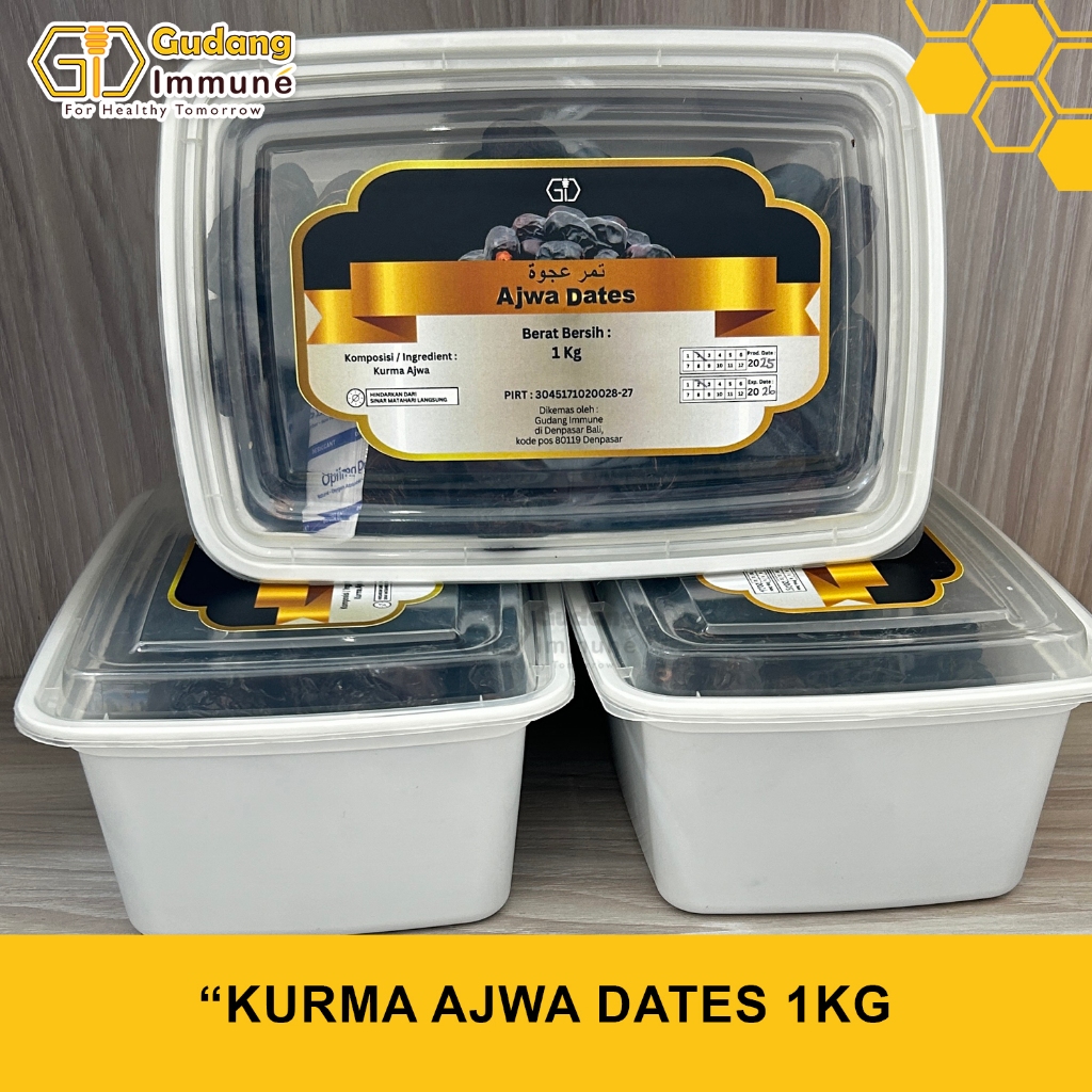 

Kurma Ajwa Dates 1kg | Kurma Ajwa Premium | Kurma Nabi | Kurma Nabi Premium Organik - Gudang Immune