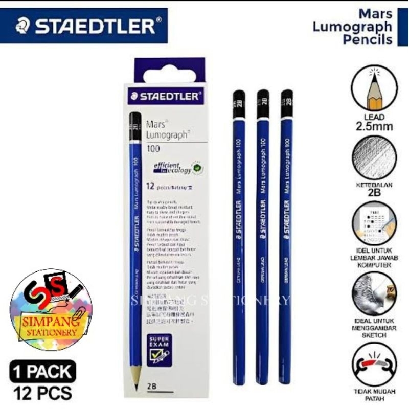 

Pensil 2B Staedtler - 1 pack isi 12 bj ORIGINAL