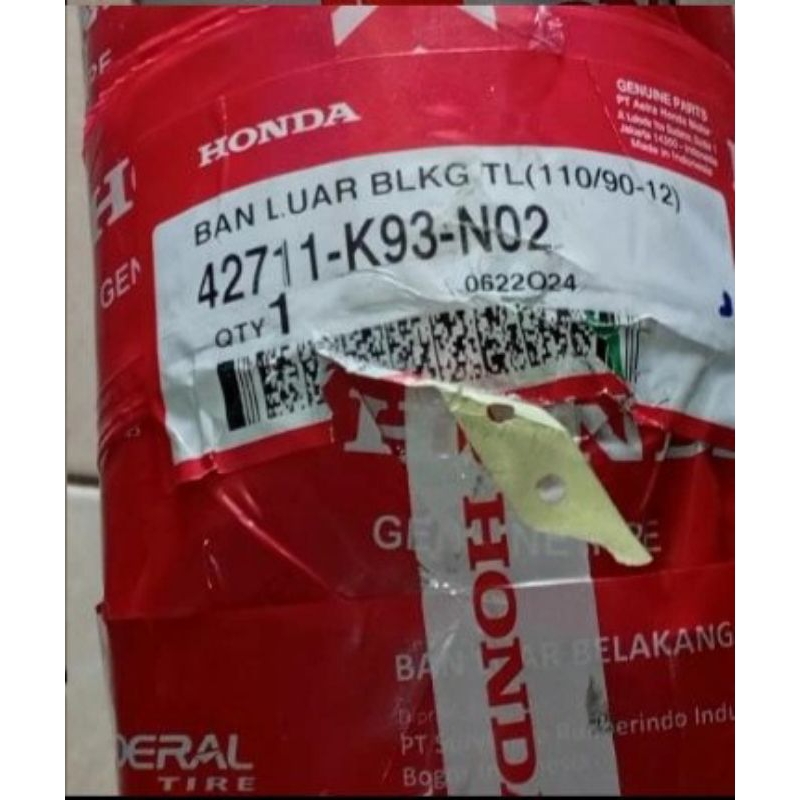 BAN SCOOPY BELAKANG UKURAN 110/90-12 FEDERAL TUBELESS