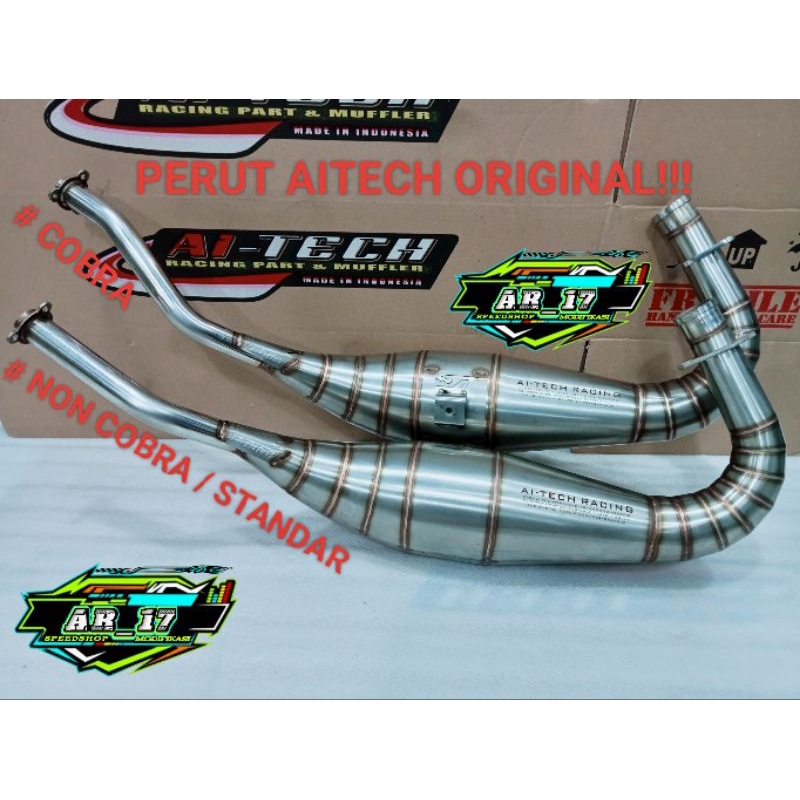 Perut Gembung Knalpot Aitech ORIGINAL New Model Stainles & Galvanis Cobra & Standar/ Non Cobra Ninja