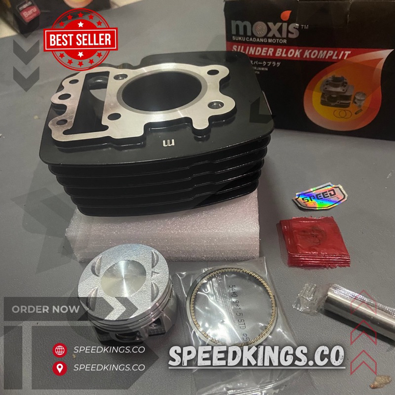 BLOK SEHER BAJAJ PULSAR 135 LS STANDARD 54 MM MERK MOXIS CYLINDER BLOK SEHER 1SET PULSAR 135 MERK MO