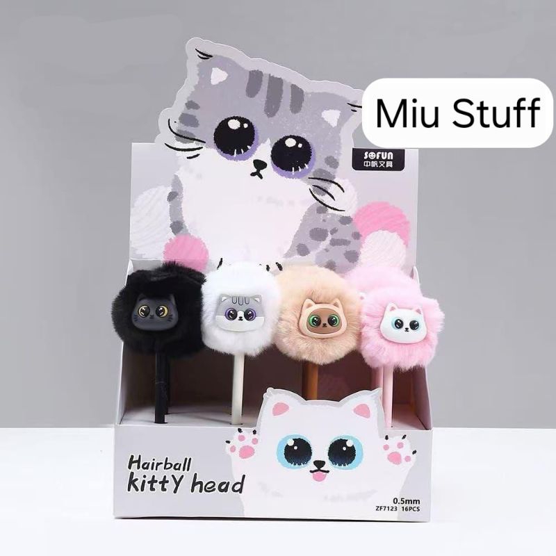 

Pen Pena Sofun Pulpen Bolpoin Bulu Pompom Capybara dan Kucing