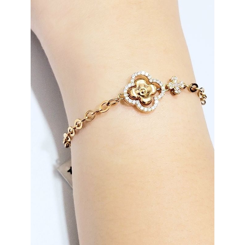 Gelang Emas Asli clover gold 8k
