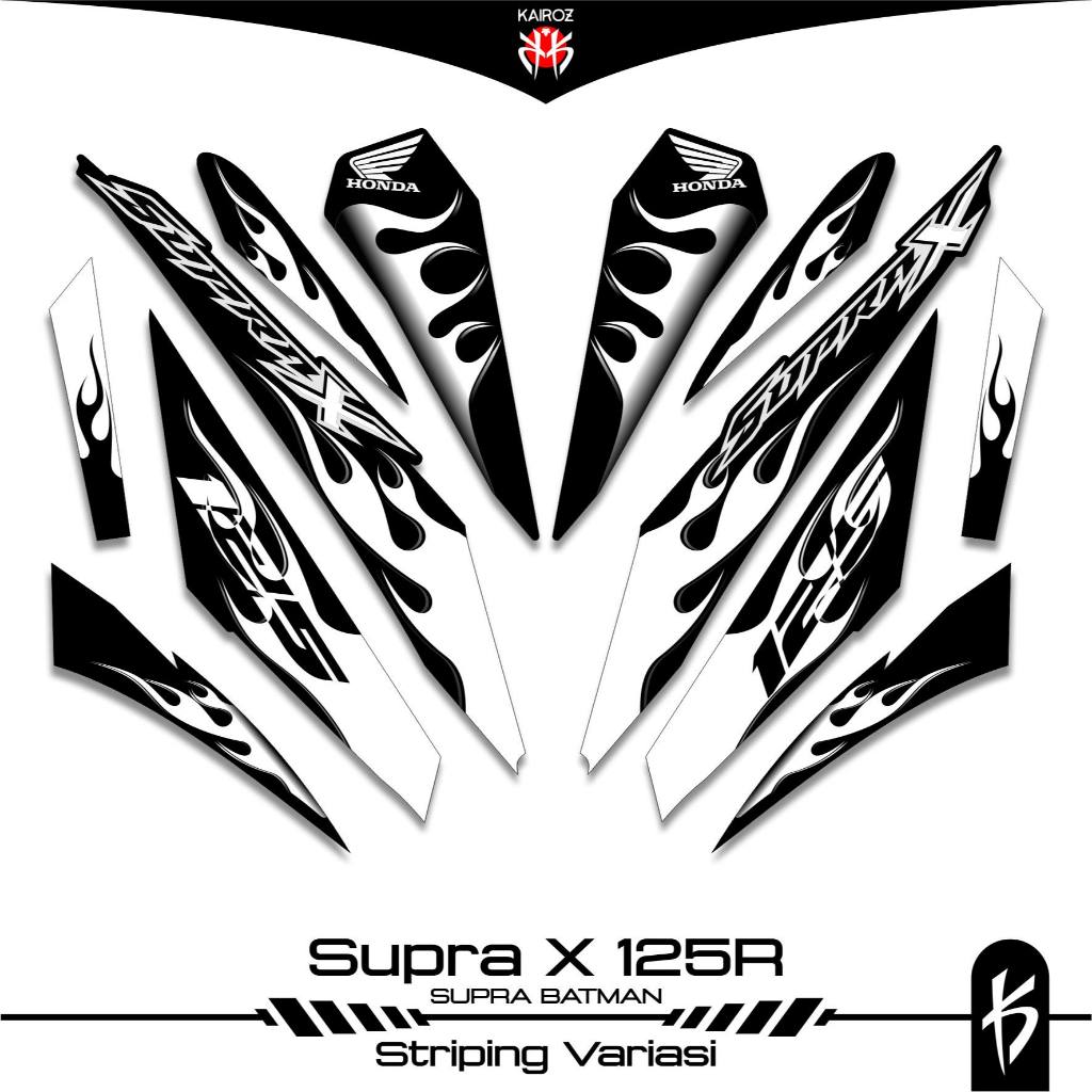 STRIPING SUPRA X 125 KARBU SKU 1 BATMAN STICKER STIKER HONDA SUPRA X 125 WAVE 125I SUPRA X 125R