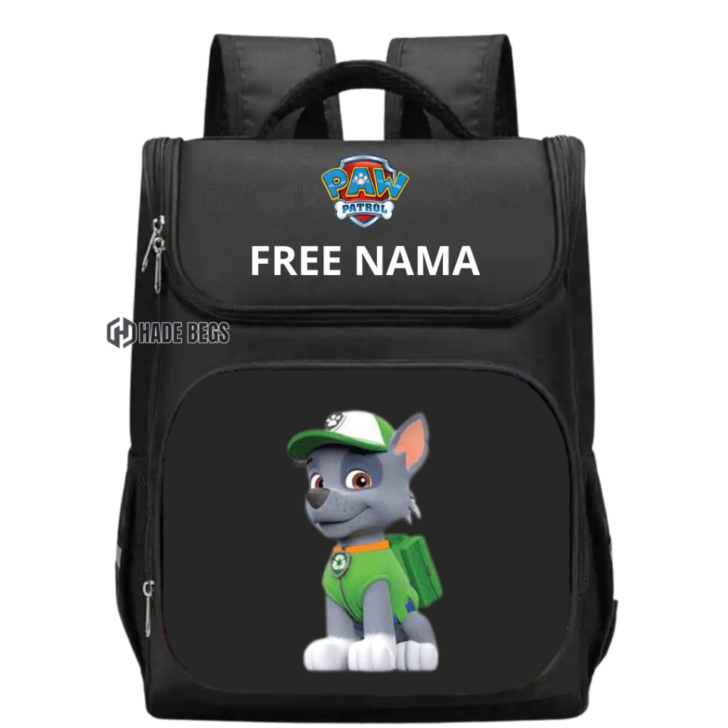 Tas Anak Rocky Paw Patrol, Tas Sekolah Anak TK & SD Gambar Karakter Paw Patrol Rocky, Tas Rocky Paw 