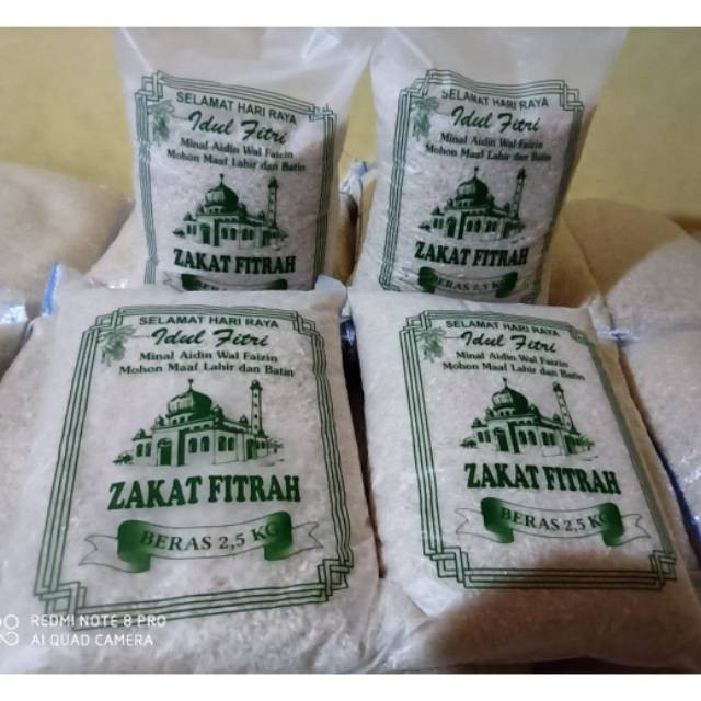 SABLON PLASTIK BERAS 3KG ZAKAT FITRAH 1 WARNA PLASTIK PE CUSTOM DESAIN