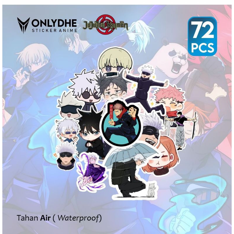 

(72 PCS) Sticker Anime Edisi JujutsuKaisen / Jujutsu Kaisen / GojoSatoru / StickerAnimeMurah / StickerMurahBerkualitas / OnlydhePrint / StickerLucu / StickerChibi / Sticker Anti Air