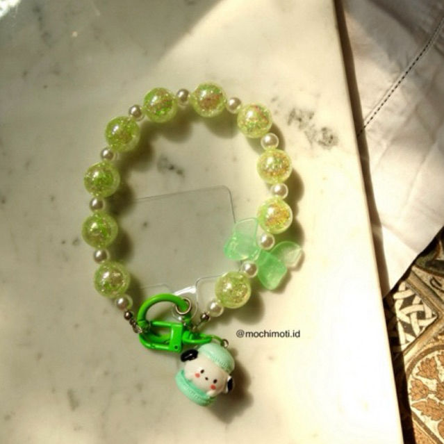 Gantungan HP/ Tas Pochacco- Sanrio Macaroon - Premium beads, setiap pembelian gratis 1 kertas mika u