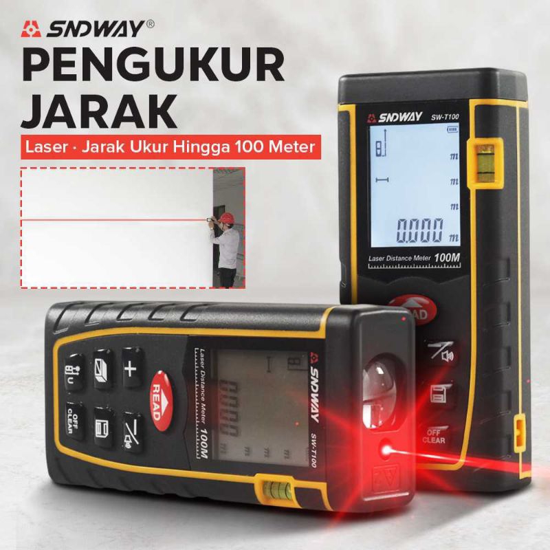 Meteran Laser SNDWAY Pengukur Jarak Laser Range Finder
