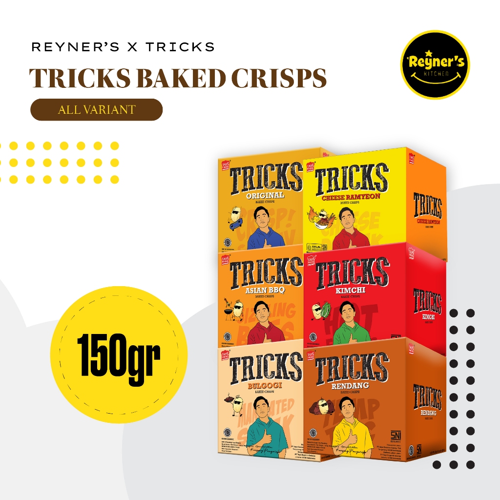 

Reyner x Tricks Crisps 10 x 18g (All variant) – Potato Baked Crisps