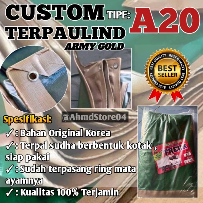Custom Terpal import A20s + UV army gold lebih murah berkualitas