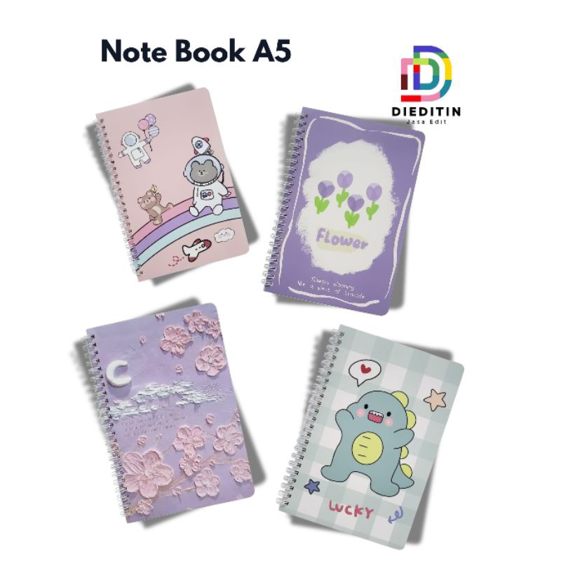 

[DIEDITIN] READY STOCK - NOTEBOOK A5 AESTHETIC LUCU BUKU CATATAN NOTEBOOK SEKOLAH UKURAN A5 ISI 60 LEMBAR