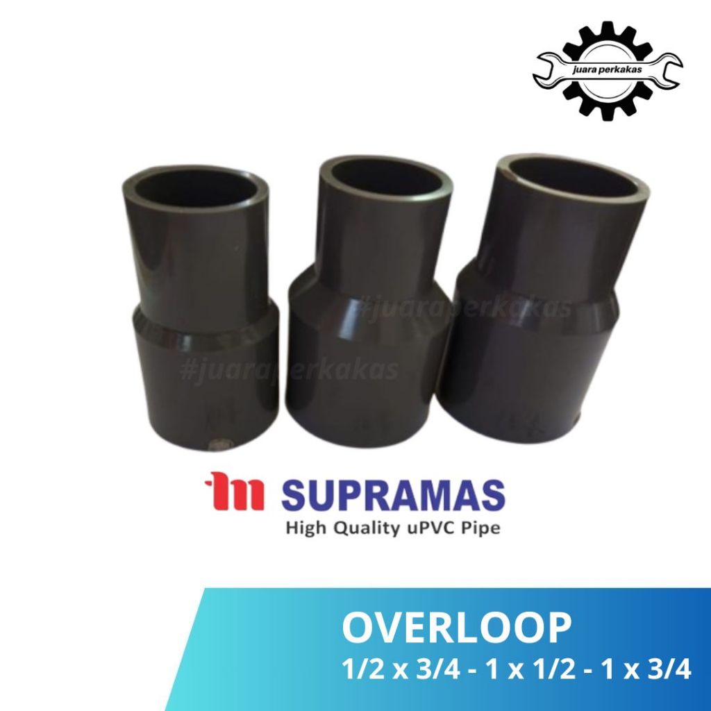 Reducer Socket AW 3/4'' x 1/2'' - 1'' x 1/2'' - 1'' x 3/4'' Inch Verloop Vsock Fitting PVC SUPRALON