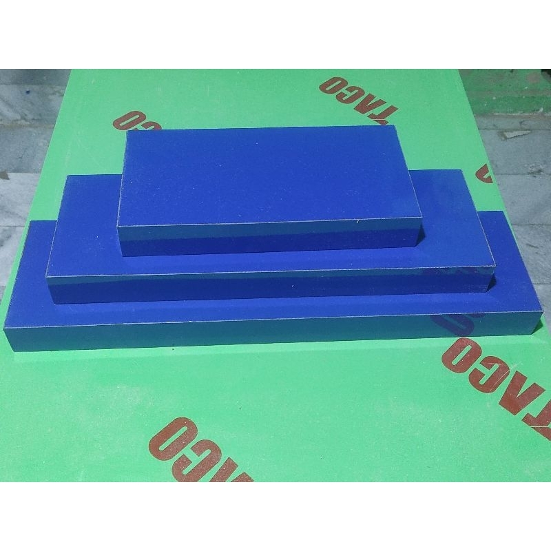 Ambalan dinding Finishing HPL Biru Glossy satu set dapat 3 pics