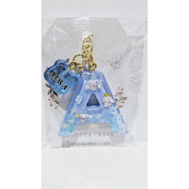 Resin Keychain Alphabet / Gantungan Kunci Resin Alfabet Huruf ( bisa custom nama )
