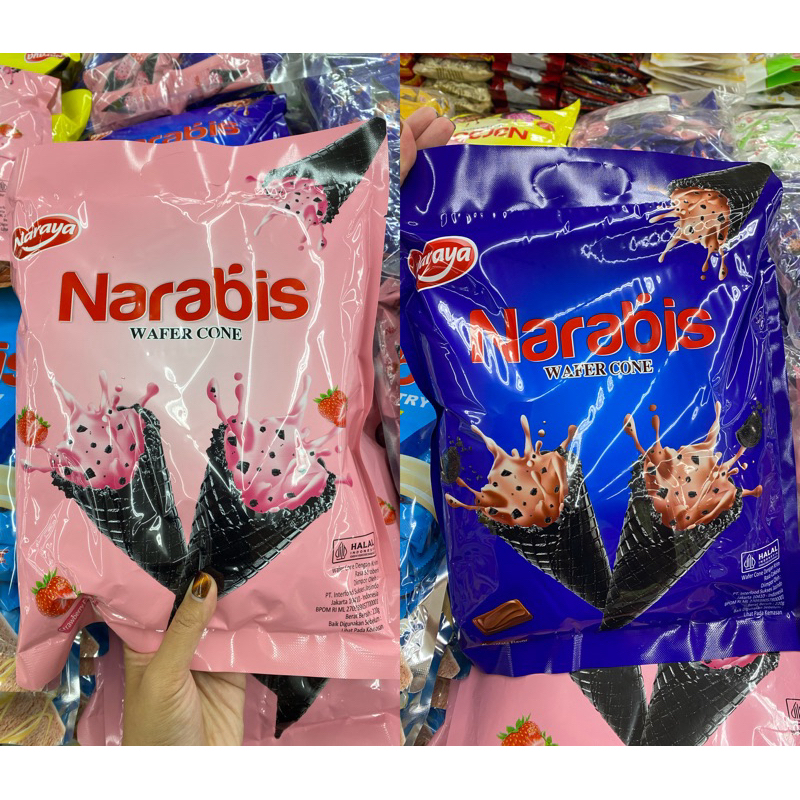 

NARAYA Narabis Wafer Cone 220 gr Strawberry Cokelat