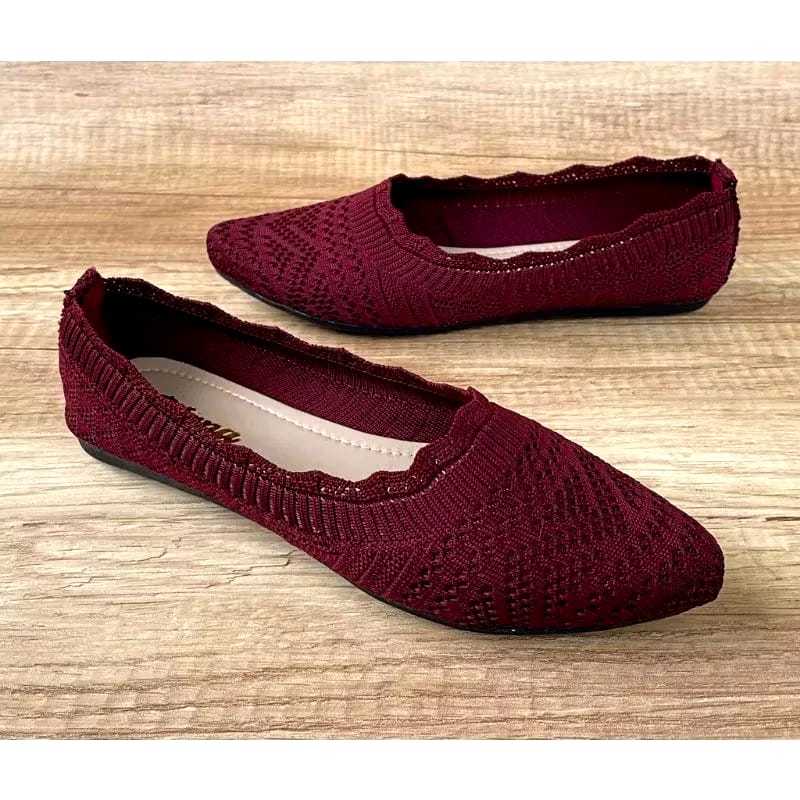 Official Sepatu Wanita Balet Rajut Impor