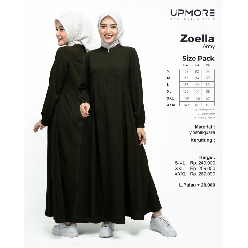 UPMORE Gamis ZOELLA Army Mocca Purple Navy Mauve Brown