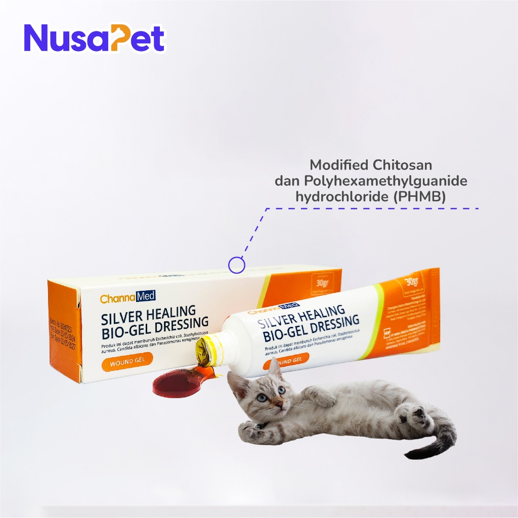TRY ChannaMed Bio Gel Silver Ion Obat Luka Kucing - Gel Luka Anjing - Salep Luka Kucing Serba Guna