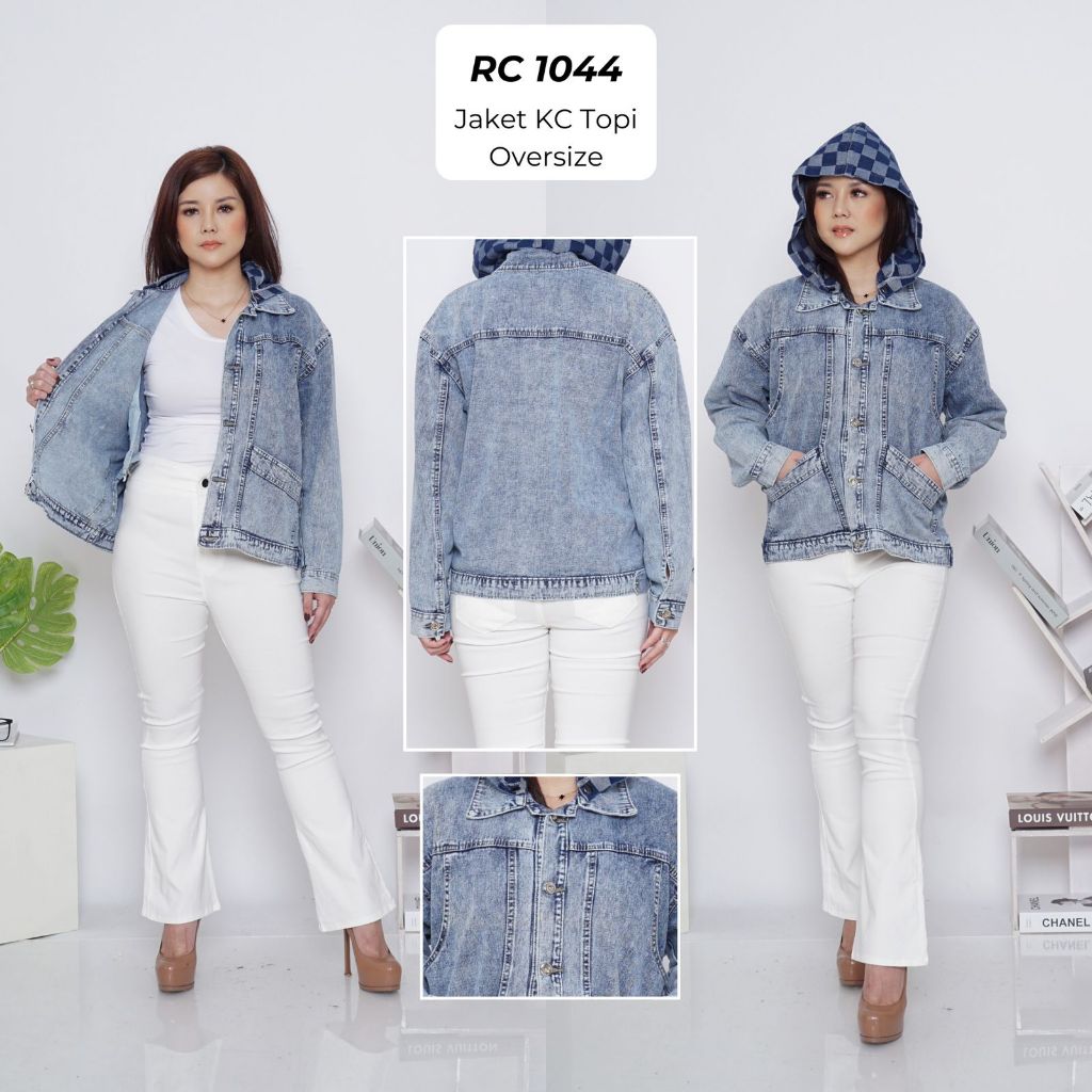 JACKET DENIM WANITA HOODIE BISA DI COPOT JAKET JEANS WANITA LENGAN PANJANG