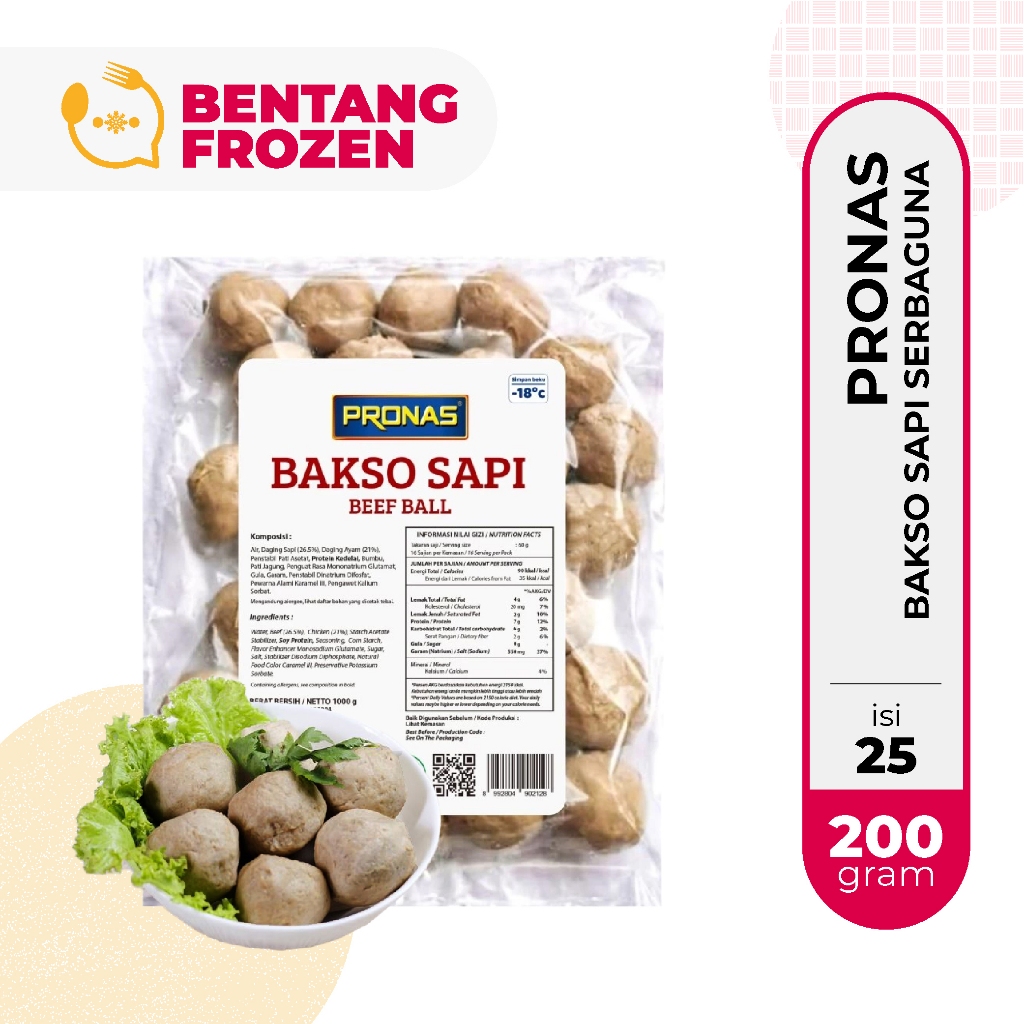 

Pronas Bakso Sapi / Ayam Serbaguna 200gr isi 25