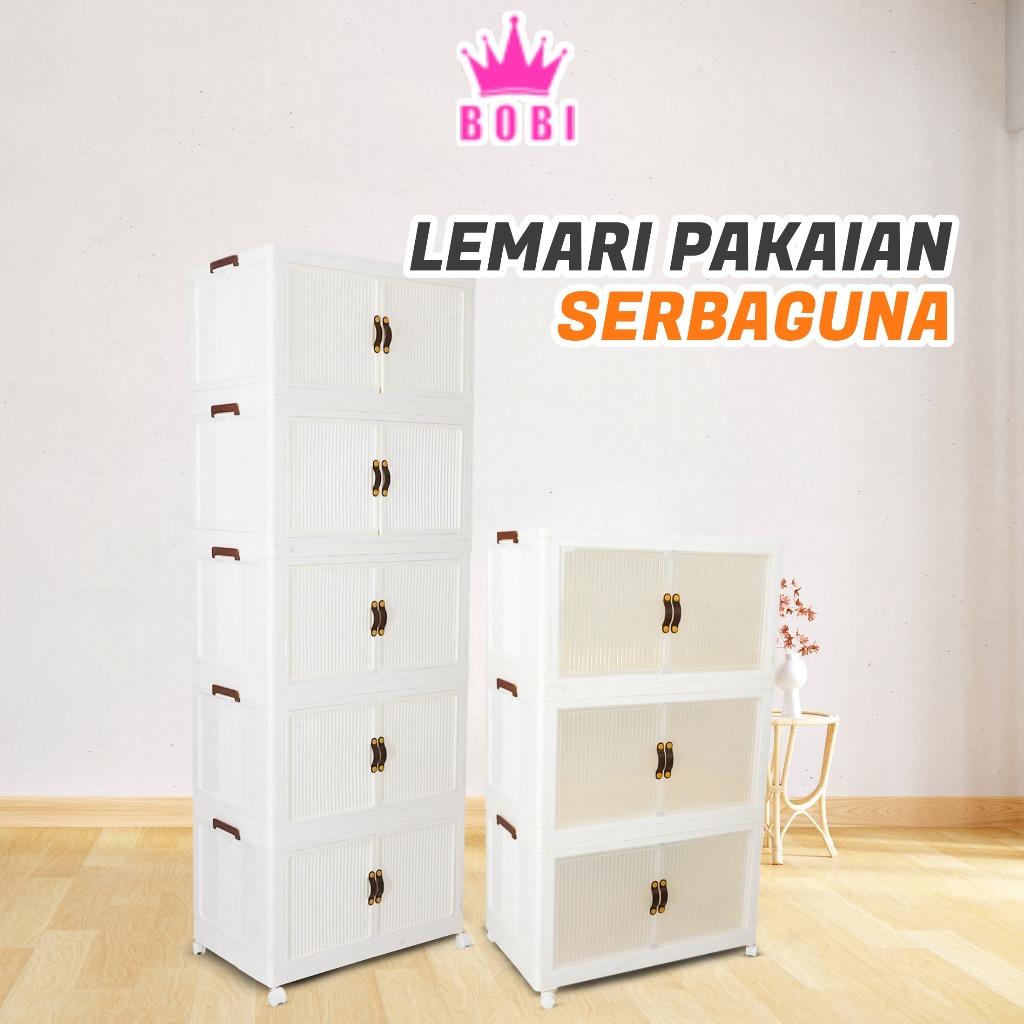 Lemari Susun Plastik / Lemari Plastik Serbaguna / Polibox Roda