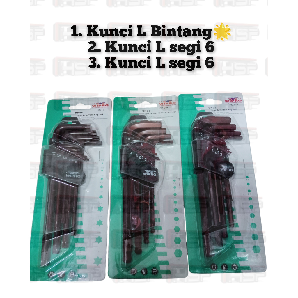 WIPRO KUNCI L SET BOLPOINT ISI 9