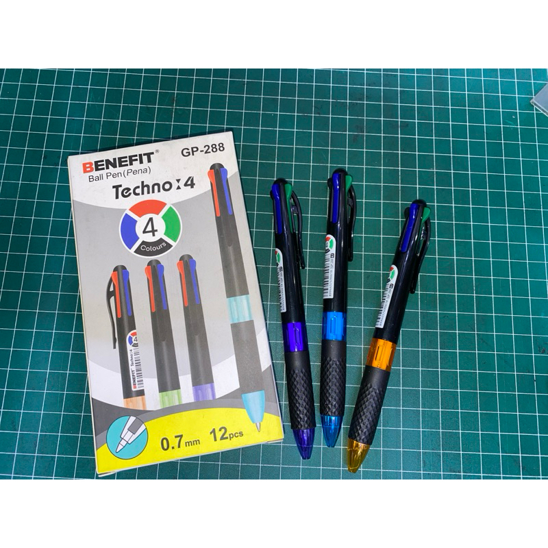 

Ballpoint Benefit Techno 0,7mm 4 warna hitam,merah,hijau,biru