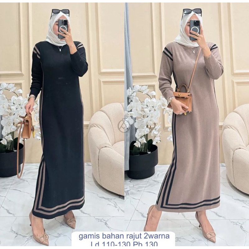 Odelia - Maxy Knit Gamis Rajut Premium / Dress wanita rajut