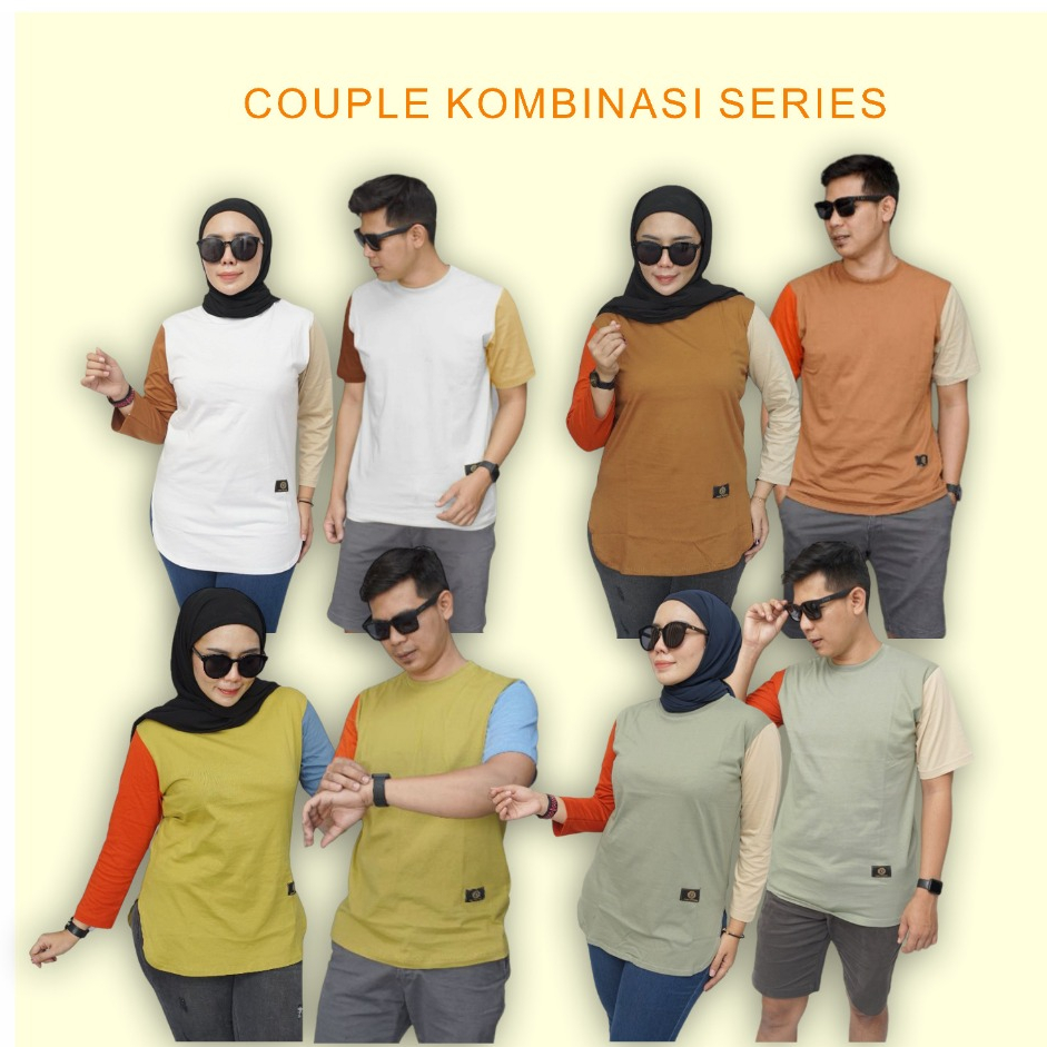 Olf Baju Couple Pria Wanita / Kaos Kombinasi Couple / Kaos Polos Pria Wanita / Kaos Oval Wanita
