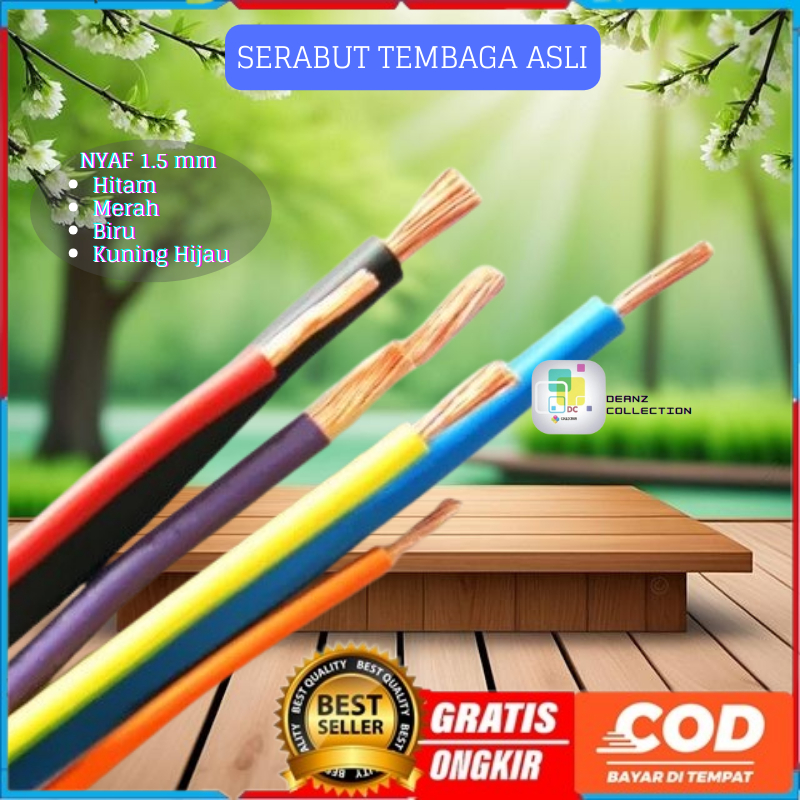 COD - Kabel Serabut NYAF 1.5mm Kabel NYAF 1,5mm Kabel Grounding Per Meter