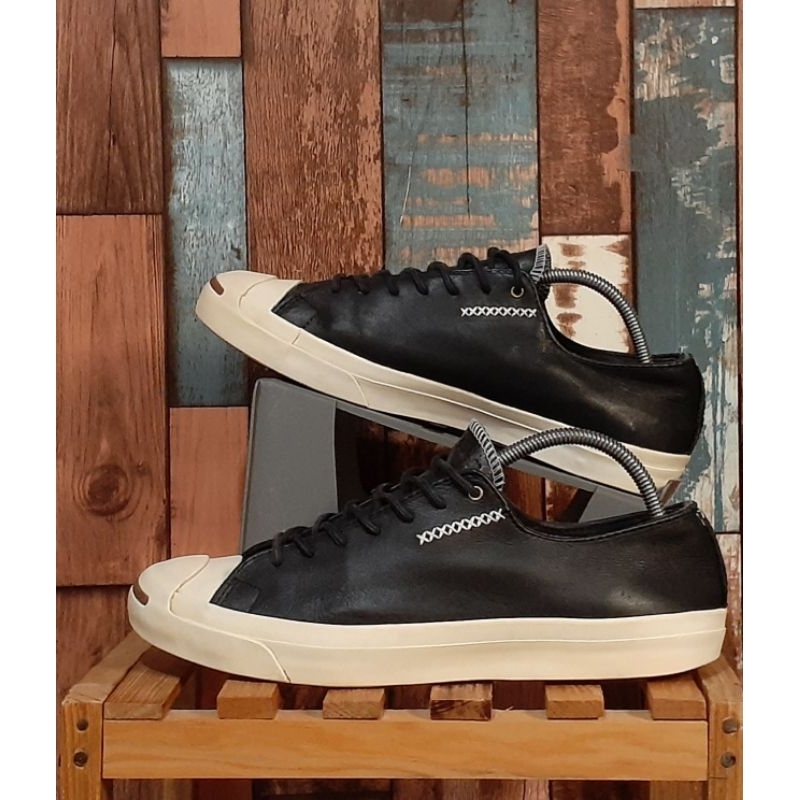 Sepatu Converse Jack Purcell Black Leather   Size 44/ 28 cm Bekas/Second/Preloved