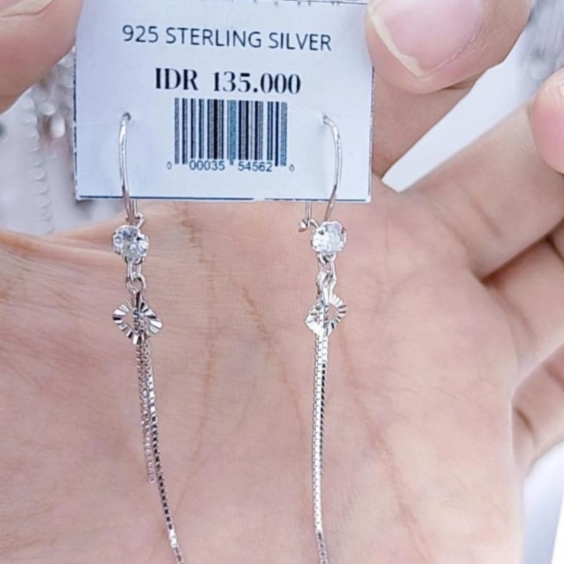 ANTING PERAK ASLI 925 LAPIS EMAS ETALASE VENY