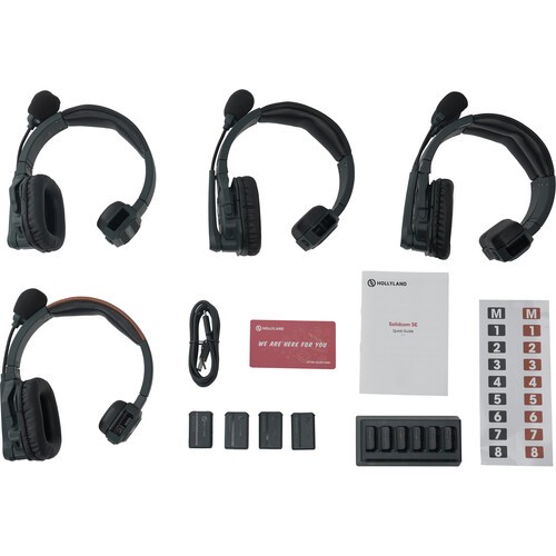 Hollyland Solidcom SE Global 4S 4-Person Full-Duplex Single-Ear Noise-Canceling Headset Intercom Sys