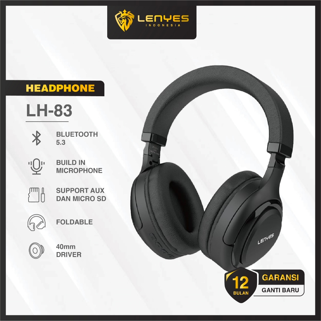 LENYES LH83 Headset Wireless Bluetooth 5.3 Headphone Heavy Bass Hifi Stereo Headset With Mic