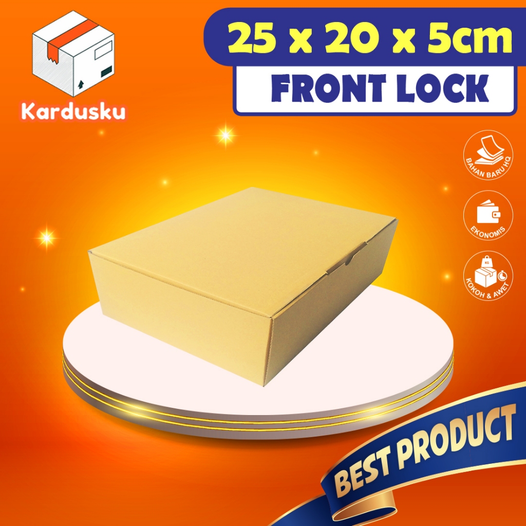 

Kardus Dus uk 25x20x5 cm (ECER) Die Cut Box Kotak Packing Aksesoris Baju Makanan Pizza Hijab Kue