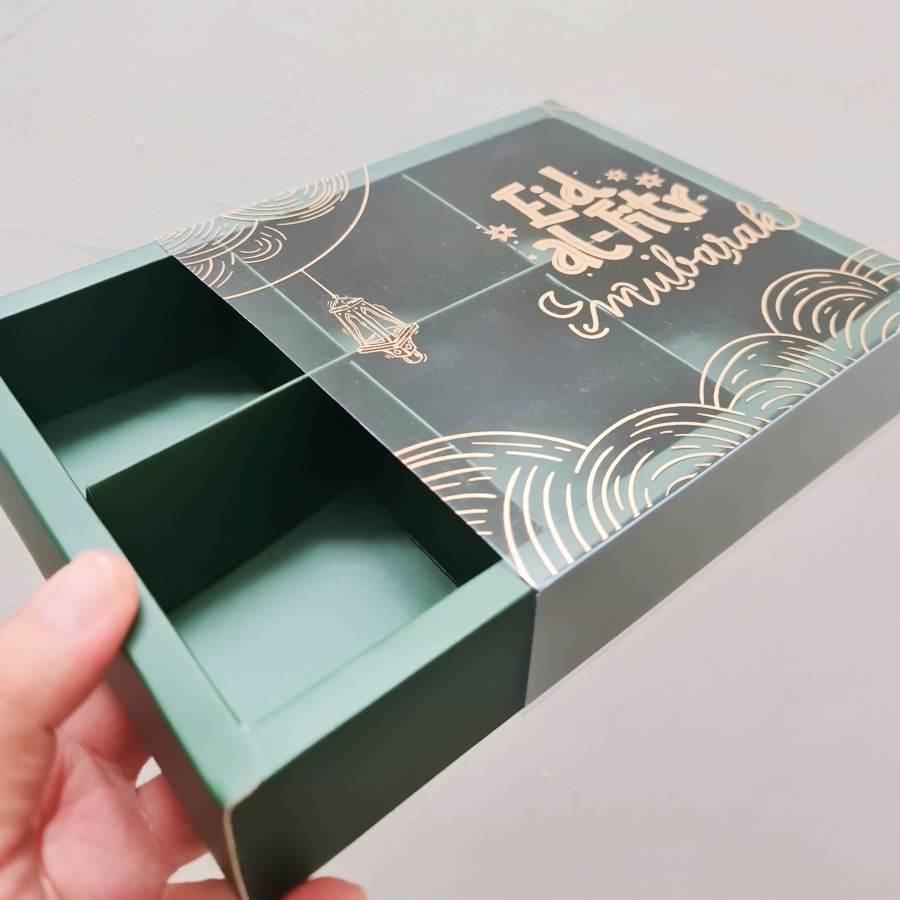 

( 5 pcs ) Kotak Dus Mika Lebaran Hampers Eggtart Box Idul Fitri Sekat 6 Packaging Kue Soes