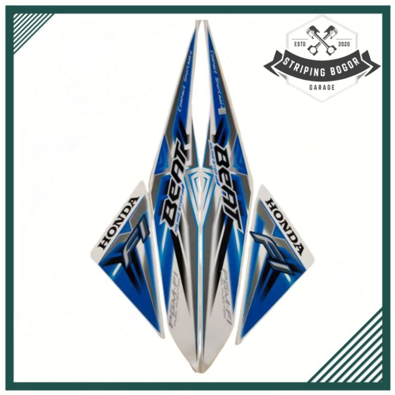 STRIPING HONDA BEAT FI THN 2015 IDLING STOP LIST BIRU PUTIH