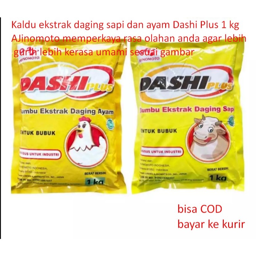 

Kaldu ekstrak daging sapi dan ayam Dashi Plus 1 kg AJinomoto memperkaya rasa olahan anda agar lebih gurih lebih kerasa umami sesuai gambar