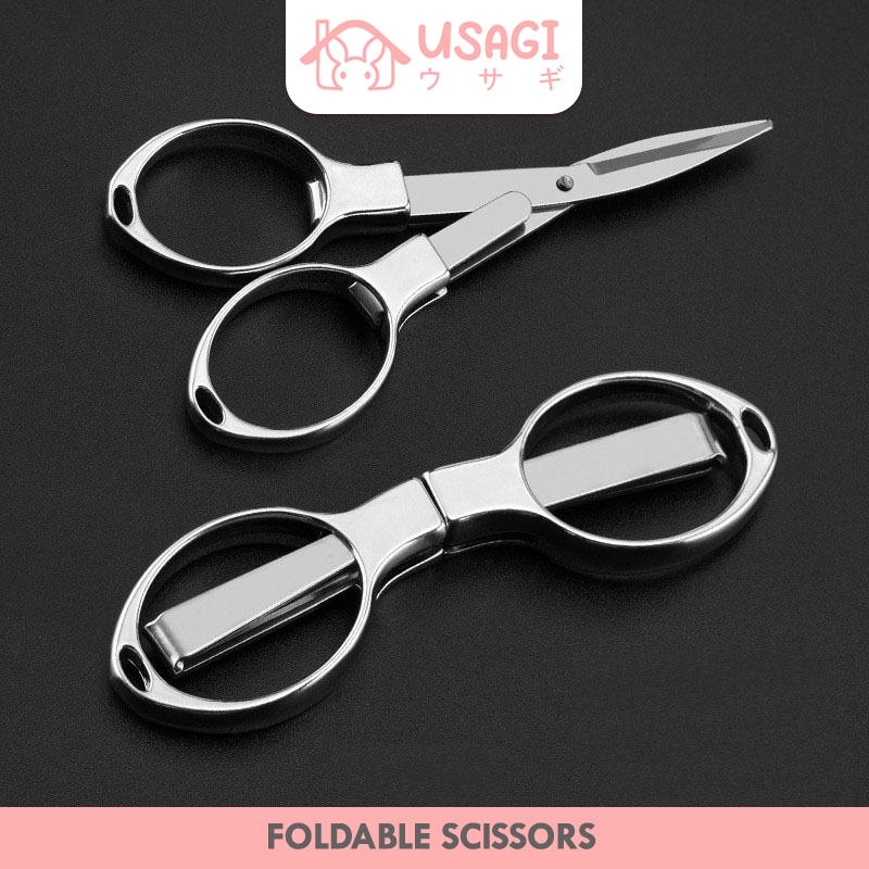 

USAGI Foldable Scissors / Gunting Lipat Bentuk Kacamata Gunting Mini Folding Portable Pocket Scissors Gunting Lipat Kecil / Gunting Travel Stainless Steel / Portable Pocket Scissors