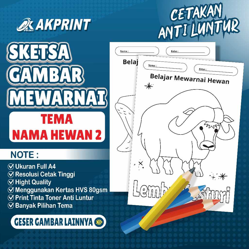 

KERTAS SKETSA GAMBAR MEWARNAI UNTUK ANAK TEMA NAMA HEWAN 2